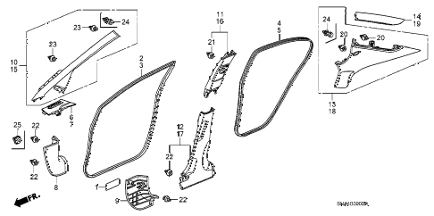 2007 civic EX(NAV) 4 DOOR 5AT PILLAR GARNISH diagram 2007 civic EX(NAV) 4 DOOR 5AT PILLAR GARNISH diagram