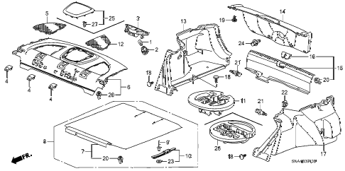 2007 civic DX 4 DOOR 5AT REAR TRAY - TRUNK LINING diagram 2007 civic DX 4 DOOR 5AT REAR TRAY - TRUNK LINING diagram