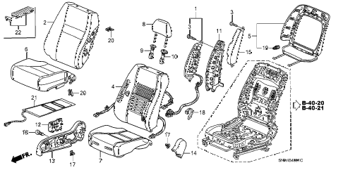 2008 civic DX(AC) 4 DOOR 5AT FRONT SEAT (R.) (1) diagram 2008 civic DX(AC) 4 DOOR 5AT FRONT SEAT (R.) (1) diagram