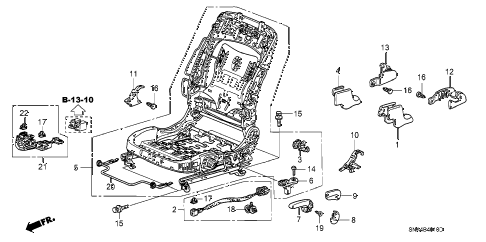 2007 civic DX 4 DOOR 5AT FRONT SEAT COMPONENTS (L.) diagram 2007 civic DX 4 DOOR 5AT FRONT SEAT COMPONENTS (L.) diagram