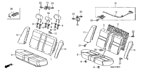 2008 civic DX(AC) 4 DOOR 5AT REAR SEAT (FALL DOWN) diagram 2008 civic DX(AC) 4 DOOR 5AT REAR SEAT (FALL DOWN) diagram