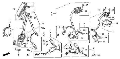 2007 civic DX 4 DOOR 5AT SEAT BELTS diagram 2007 civic DX 4 DOOR 5AT SEAT BELTS diagram