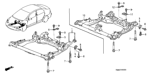2007 civic EX 4 DOOR 5AT FRONT SUB FRAME diagram 2007 civic EX 4 DOOR 5AT FRONT SUB FRAME diagram