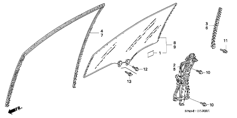 2007 civic EX 4 DOOR 5AT FRONT DOOR GLASS - DOOR REGULATOR diagram 2007 civic EX 4 DOOR 5AT FRONT DOOR GLASS - DOOR REGULATOR diagram