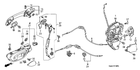 2008 civic DX(AC) 4 DOOR 5AT FRONT DOOR LOCKS - OUTER HANDLE diagram 2008 civic DX(AC) 4 DOOR 5AT FRONT DOOR LOCKS - OUTER HANDLE diagram