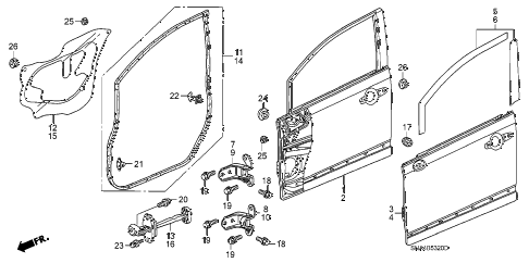 2007 civic EX 4 DOOR 5AT FRONT DOOR PANELS diagram 2007 civic EX 4 DOOR 5AT FRONT DOOR PANELS diagram