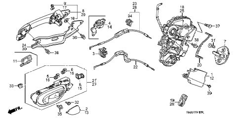 2007 civic DX 4 DOOR 5AT REAR DOOR LOCKS - OUTER HANDLE diagram 2007 civic DX 4 DOOR 5AT REAR DOOR LOCKS - OUTER HANDLE diagram
