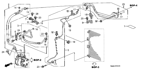 2007 civic DX 4 DOOR 5AT A/C HOSES - PIPES diagram 2007 civic DX 4 DOOR 5AT A/C HOSES - PIPES diagram
