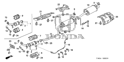 2011 civic MX(HYBRID) 4 DOOR CVT EXHAUST PIPE - MUFFLER diagram 2011 civic MX(HYBRID) 4 DOOR CVT EXHAUST PIPE - MUFFLER diagram
