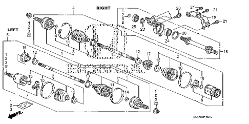 2010 civic MX(HYBRID NAVI) 4 DOOR CVT DRIVESHAFT - HALF SHAFT diagram 2010 civic MX(HYBRID NAVI) 4 DOOR CVT DRIVESHAFT - HALF SHAFT diagram