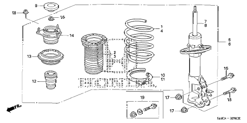2009 civic MX(HYBRID LEATHER 4 DOOR CVT FRONT SHOCK ABSORBER diagram 2009 civic MX(HYBRID LEATHER 4 DOOR CVT FRONT SHOCK ABSORBER diagram