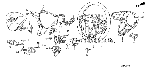 2010 civic MX(HYBRID NAVI) 4 DOOR CVT STEERING WHEEL (SRS) (2) diagram 2010 civic MX(HYBRID NAVI) 4 DOOR CVT STEERING WHEEL (SRS) (2) diagram