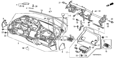 2010 civic MX(HYBRID LEATHER 4 DOOR CVT INSTRUMENT PANEL diagram 2010 civic MX(HYBRID LEATHER 4 DOOR CVT INSTRUMENT PANEL diagram