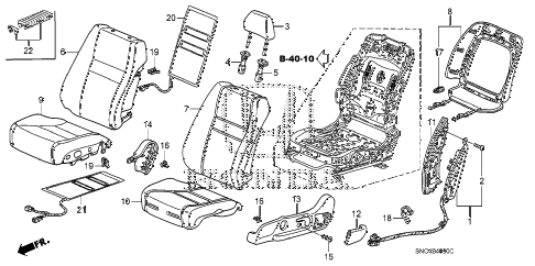 2010 civic MX(HYBRID NAVI) 4 DOOR CVT FRONT SEAT (L.) diagram 2010 civic MX(HYBRID NAVI) 4 DOOR CVT FRONT SEAT (L.) diagram