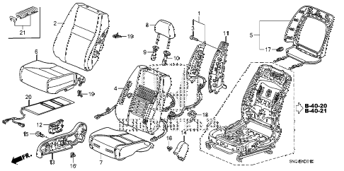 2010 civic MX(HYBRID) 4 DOOR CVT FRONT SEAT (R.) diagram 2010 civic MX(HYBRID) 4 DOOR CVT FRONT SEAT (R.) diagram