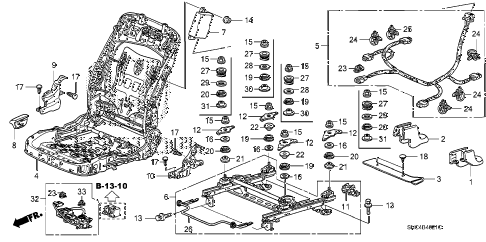 2009 civic MX(HYBRID LEATHER 4 DOOR CVT FRONT SEAT COMPONENTS (R.) (SWS) diagram 2009 civic MX(HYBRID LEATHER 4 DOOR CVT FRONT SEAT COMPONENTS (R.) (SWS) diagram