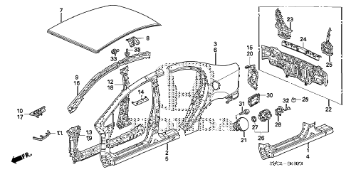 2011 civic MX(HYBRID NAVI) 4 DOOR CVT OUTER PANEL - REAR PANEL diagram 2011 civic MX(HYBRID NAVI) 4 DOOR CVT OUTER PANEL - REAR PANEL diagram