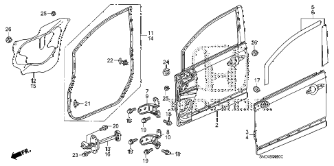 2010 civic MX(HYBRID LEATHER 4 DOOR CVT FRONT DOOR PANELS diagram 2010 civic MX(HYBRID LEATHER 4 DOOR CVT FRONT DOOR PANELS diagram