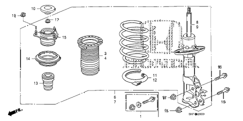 2008 civic GX 4 DOOR 5AT FRONT SHOCK ABSORBER diagram 2008 civic GX 4 DOOR 5AT FRONT SHOCK ABSORBER diagram