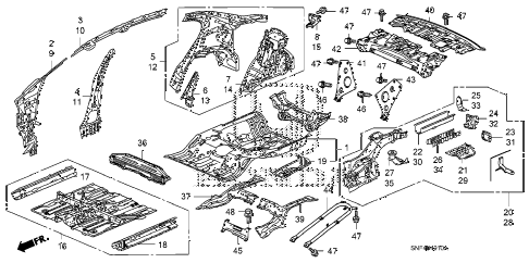 2008 civic GX 4 DOOR 5AT FLOOR - INNER PANEL diagram 2008 civic GX 4 DOOR 5AT FLOOR - INNER PANEL diagram