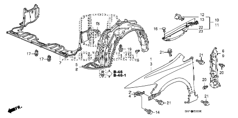 2009 civic GX 4 DOOR 5AT FRONT FENDERS diagram 2009 civic GX 4 DOOR 5AT FRONT FENDERS diagram