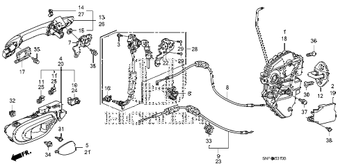 2011 civic GX 4 DOOR 5AT FRONT DOOR LOCKS - OUTER HANDLE diagram 2011 civic GX 4 DOOR 5AT FRONT DOOR LOCKS - OUTER HANDLE diagram