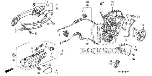 2009 civic GX 4 DOOR 5AT REAR DOOR LOCKS - OUTER HANDLE diagram 2009 civic GX 4 DOOR 5AT REAR DOOR LOCKS - OUTER HANDLE diagram
