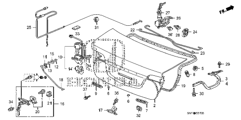 2008 civic GX 4 DOOR 5AT TRUNK LID diagram 2008 civic GX 4 DOOR 5AT TRUNK LID diagram