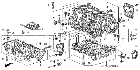 2008 civic GX 4 DOOR 5AT CYLINDER BLOCK - OIL PAN diagram 2008 civic GX 4 DOOR 5AT CYLINDER BLOCK - OIL PAN diagram
