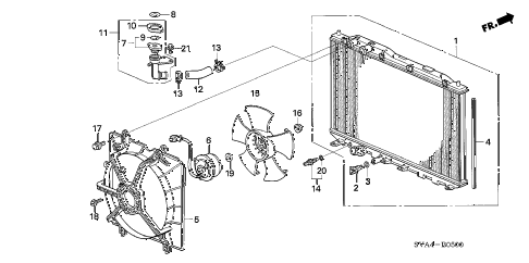 2009 civic EX 2 DOOR 5MT RADIATOR (1.8L) (TOYO) diagram 2009 civic EX 2 DOOR 5MT RADIATOR (1.8L) (TOYO) diagram