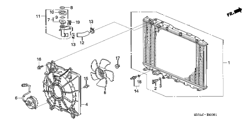 2008 civic EX-L(NAV) 2 DOOR 5AT RADIATOR (1.8L) (DENSO) diagram 2008 civic EX-L(NAV) 2 DOOR 5AT RADIATOR (1.8L) (DENSO) diagram