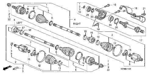 2008 civic SI(SUM TIRE,NAV) 2 DOOR 6MT DRIVESHAFT - HALF SHAFT (2.0L) diagram 2008 civic SI(SUM TIRE,NAV) 2 DOOR 6MT DRIVESHAFT - HALF SHAFT (2.0L) diagram