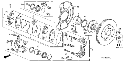 2006 civic DX 2 DOOR 5AT FRONT BRAKE (1.8L) diagram 2006 civic DX 2 DOOR 5AT FRONT BRAKE (1.8L) diagram
