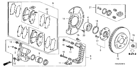 2008 civic SI(SUM TIRE) 2 DOOR 6MT FRONT BRAKE (2.0L) diagram 2008 civic SI(SUM TIRE) 2 DOOR 6MT FRONT BRAKE (2.0L) diagram