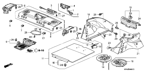 2008 civic EX-L 2 DOOR 5AT REAR TRAY - TRUNK LINING diagram 2008 civic EX-L 2 DOOR 5AT REAR TRAY - TRUNK LINING diagram
