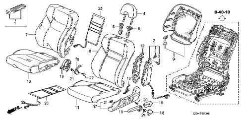 2007 civic LX 2 DOOR 5MT FRONT SEAT (L.) diagram 2007 civic LX 2 DOOR 5MT FRONT SEAT (L.) diagram