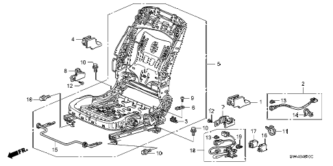 2008 civic EX(NAV) 2 DOOR 5AT FRONT SEAT COMPONENTS (L.) diagram 2008 civic EX(NAV) 2 DOOR 5AT FRONT SEAT COMPONENTS (L.) diagram