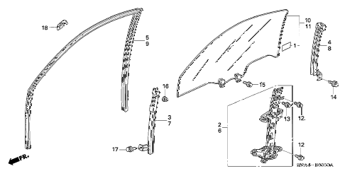 2009 civic LX 2 DOOR 5AT DOOR WINDOW - REGULATOR diagram 2009 civic LX 2 DOOR 5AT DOOR WINDOW - REGULATOR diagram
