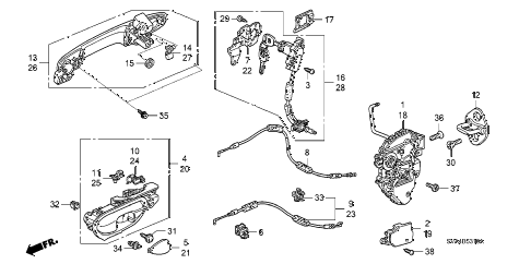 2006 civic SI(SUM TIRE,NAV) 2 DOOR 6MT DOOR LOCKS - OUTER HANDLE diagram 2006 civic SI(SUM TIRE,NAV) 2 DOOR 6MT DOOR LOCKS - OUTER HANDLE diagram