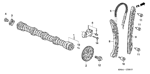 2009 civic EX 2 DOOR 5AT CAMSHAFT - CAM CHAIN (1.8L) diagram 2009 civic EX 2 DOOR 5AT CAMSHAFT - CAM CHAIN (1.8L) diagram