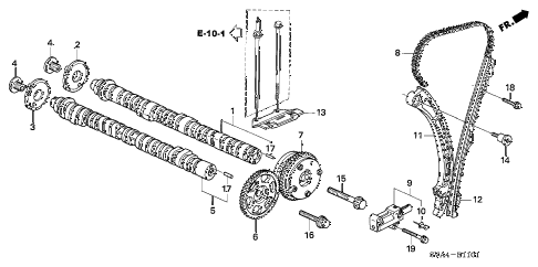2009 civic SI 2 DOOR 6MT CAMSHAFT - CAM CHAIN (2.0L) diagram 2009 civic SI 2 DOOR 6MT CAMSHAFT - CAM CHAIN (2.0L) diagram