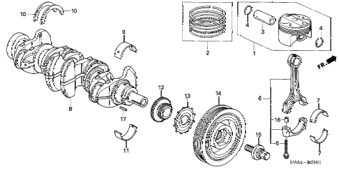 2007 civic SI(SUM TIRE,NAV) 2 DOOR 6MT CRANKSHAFT - PISTON (2.0L) diagram 2007 civic SI(SUM TIRE,NAV) 2 DOOR 6MT CRANKSHAFT - PISTON (2.0L) diagram