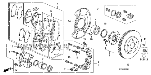 2010 civic SI(HPT,NAV) 2 DOOR 6MT FRONT BRAKE (2.0L) diagram 2010 civic SI(HPT,NAV) 2 DOOR 6MT FRONT BRAKE (2.0L) diagram