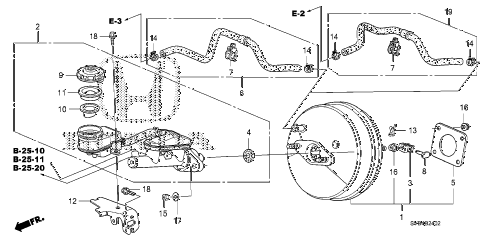 2011 civic EX 2 DOOR 5MT BRAKE MASTER CYLINDER - MASTER POWER (KA) (KC) diagram 2011 civic EX 2 DOOR 5MT BRAKE MASTER CYLINDER - MASTER POWER (KA) (KC) diagram