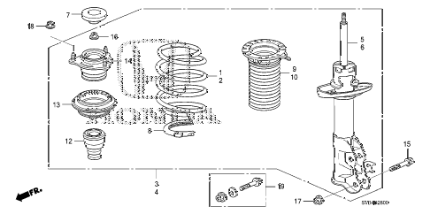 2011 civic SI(HPT) 2 DOOR 6MT FRONT SHOCK ABSORBER diagram 2011 civic SI(HPT) 2 DOOR 6MT FRONT SHOCK ABSORBER diagram
