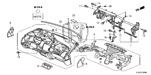 2011 civic SI(NAV) 2 DOOR 6MT INSTRUMENT PANEL diagram 2011 civic SI(NAV) 2 DOOR 6MT INSTRUMENT PANEL diagram