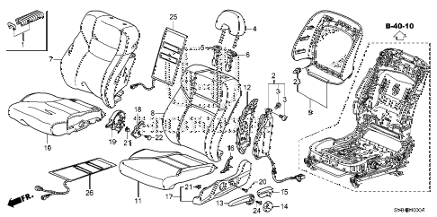 2010 civic SI(HPT,NAV) 2 DOOR 6MT FRONT SEAT (L.) diagram 2010 civic SI(HPT,NAV) 2 DOOR 6MT FRONT SEAT (L.) diagram