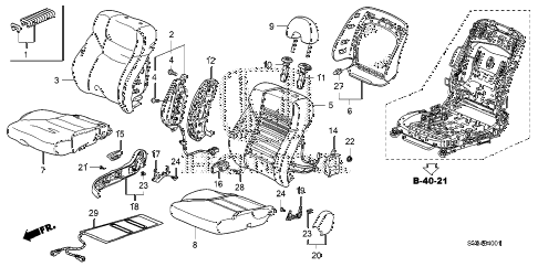 2010 civic EX-L(NAV) 2 DOOR 5MT FRONT SEAT (R.) diagram 2010 civic EX-L(NAV) 2 DOOR 5MT FRONT SEAT (R.) diagram