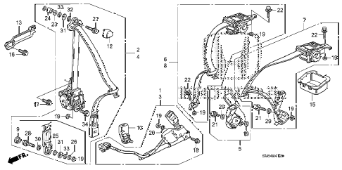 2010 civic EX-L(NAV) 2 DOOR 5MT SEAT BELTS diagram 2010 civic EX-L(NAV) 2 DOOR 5MT SEAT BELTS diagram