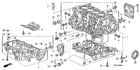 2010 civic EX-L 2 DOOR 5MT CYLINDER BLOCK - OIL PAN (1.8L) diagram 2010 civic EX-L 2 DOOR 5MT CYLINDER BLOCK - OIL PAN (1.8L) diagram